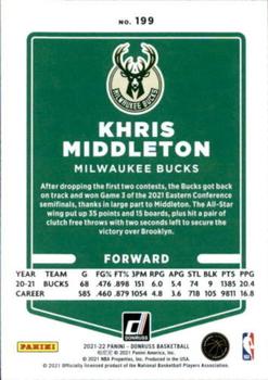 2021-22 Donruss #199 Khris Middleton Back