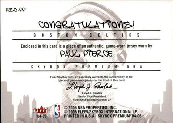 2004-05 SkyBox Premium - Hometown Shout Outs Jerseys #HSJ-PP Paul Pierce Back