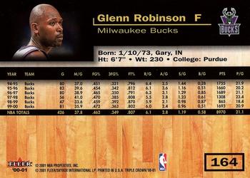 2000-01 Fleer Triple Crown #164 Glenn Robinson Back