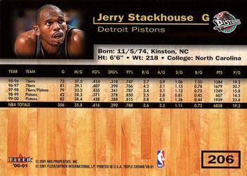 2000-01 Fleer Triple Crown #206 Jerry Stackhouse Back