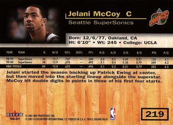 2000-01 Fleer Triple Crown #219 Jelani McCoy Back