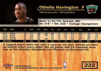 2000-01 Fleer Triple Crown #222 Othella Harrington Back