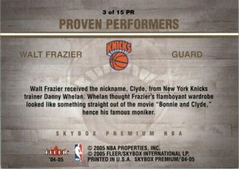 2004-05 SkyBox Premium - Proven Performers #3 PR Walt Frazier Back