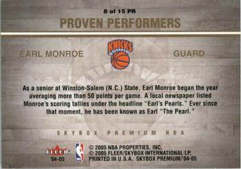 2004-05 SkyBox Premium - Proven Performers #8 PR Earl Monroe Back