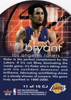 2000-01 Fleer Triple Crown - Crown Jewels #11 CJ Kobe Bryant Back