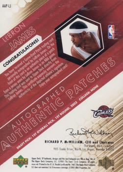 2004-05 SP Authentic - Fabrics Patches Autographs #AAP-LJ LeBron James Back