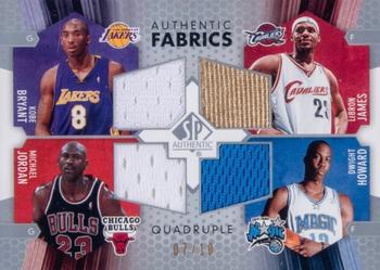 2004-05 SP Authentic - Fabrics Quad #AF4-BJJH Kobe Bryant / LeBron James / Michael Jordan / Dwight Howard Front