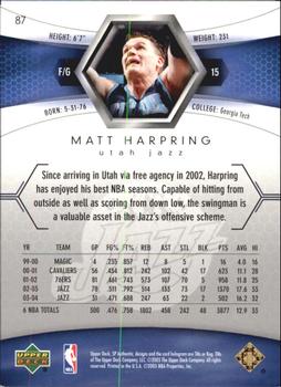 2004-05 SP Authentic - Limited #87 Matt Harpring Back