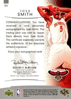 2004-05 SP Authentic - Limited #171 Josh Smith Back