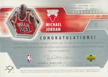 2004-05 SP Authentic - Signatures #SP-MJ Michael Jordan Back