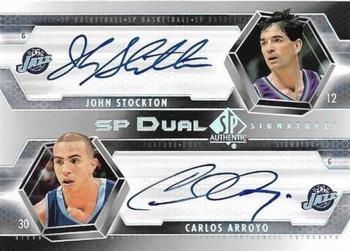 2004-05 SP Authentic - Signatures Dual #SP2-JC John Stockton / Carlos Arroyo Front