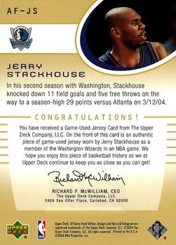 2004-05 SP Game Used - Authentic Fabrics #AF-JS Jerry Stackhouse Back