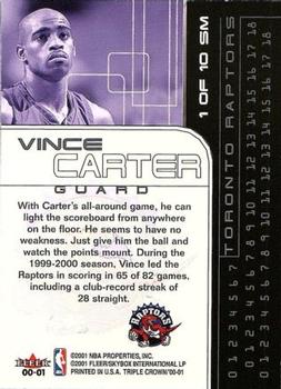 2000-01 Fleer Triple Crown - Scoring Menace #1 SM Vince Carter Back