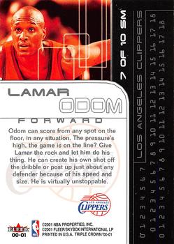 2000-01 Fleer Triple Crown - Scoring Menace #7 SM Lamar Odom Back