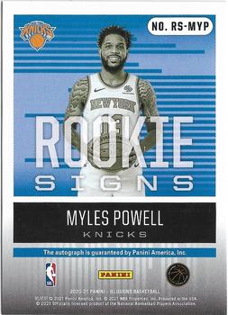 2020-21 Panini Illusions - Rookie Signs #RS-MYP Myles Powell Back