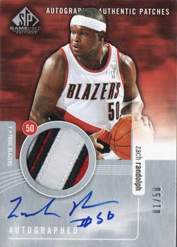 2004-05 SP Game Used - Authentic Patches Autographs #AAP-ZR Zach Randolph Front
