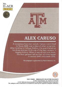 2021 Panini Immaculate Collection Collegiate - Immaculate Ink Gold #II-ACR Alex Caruso Back