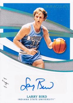 2021 Panini Immaculate Collection Collegiate - Immaculate Ink Platinum #II-LBI Larry Bird Front