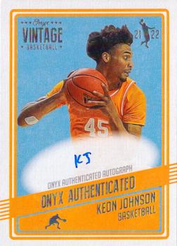 2021-22 Onyx Vintage - Blue Signatures #VAKJ Keon Johnson Front