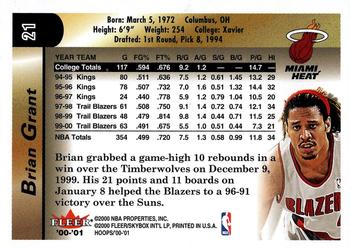 2000-01 Hoops Hot Prospects #21 Brian Grant Back