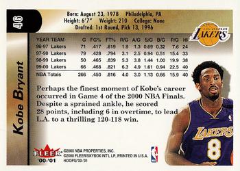 2000-01 Hoops Hot Prospects #46 Kobe Bryant Back