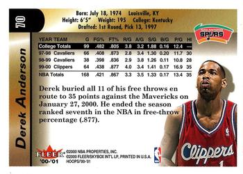 2000-01 Hoops Hot Prospects #70 Derek Anderson Back