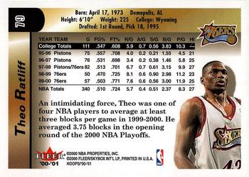 2000-01 Hoops Hot Prospects #79 Theo Ratliff Back