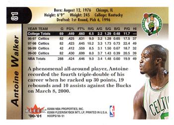 2000-01 Hoops Hot Prospects #81 Antoine Walker Back