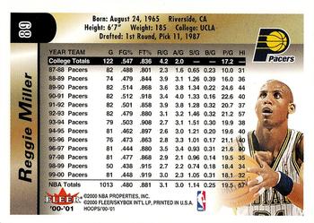 2000-01 Hoops Hot Prospects #89 Reggie Miller Back