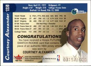 2000-01 Hoops Hot Prospects #125 Courtney Alexander Back