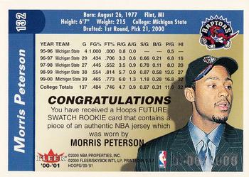 2000-01 Hoops Hot Prospects #132 Morris Peterson Back