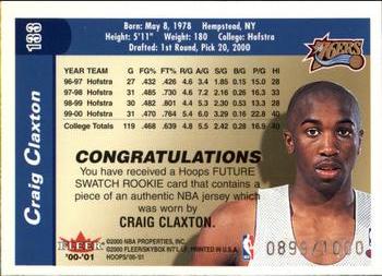 2000-01 Hoops Hot Prospects #133 Craig Claxton Back