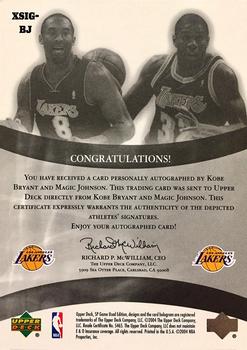 2004-05 SP Game Used - SIGnificance Duals #XSIG-BJ Kobe Bryant / Magic Johnson Back