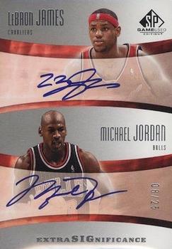 2004-05 SP Game Used - SIGnificance Duals #XSIG-JJ LeBron James / Michael Jordan Front