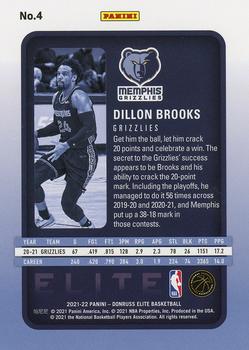 2021-22 Donruss Elite #4 Dillon Brooks Back