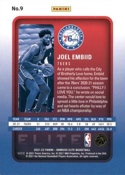 2021-22 Donruss Elite #9 Joel Embiid Back