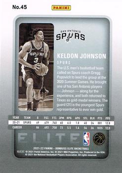 2021-22 Donruss Elite #45 Keldon Johnson Back