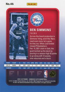 2021-22 Donruss Elite #46 Ben Simmons Back