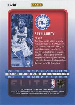 2021-22 Donruss Elite #48 Seth Curry Back