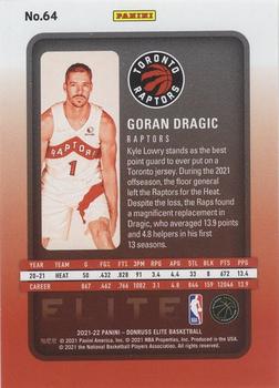 2021-22 Donruss Elite #64 Goran Dragic Back