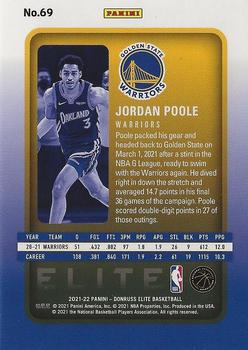 2021-22 Donruss Elite #69 Jordan Poole Back
