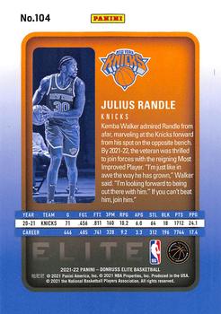 2021-22 Donruss Elite #104 Julius Randle Back
