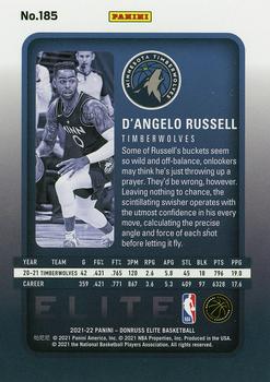 2021-22 Donruss Elite #185 D'Angelo Russell Back