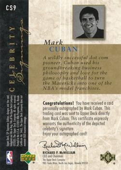 2004-05 SP Signature Edition - Celebrity Signings #CS9 Mark Cuban Back