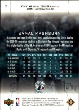 2000-01 SP Authentic #7 Jamal Mashburn Back