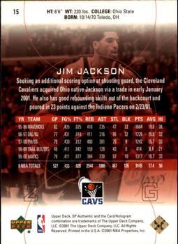 2000-01 SP Authentic #15 Jim Jackson Back