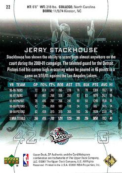 2000-01 SP Authentic #22 Jerry Stackhouse Back