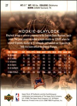 2000-01 SP Authentic #27 Mookie Blaylock Back