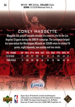2000-01 SP Authentic #36 Corey Maggette Back