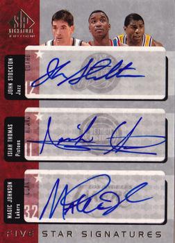 2004-05 SP Signature Edition - Five Star Signatures #5S4 John Stockton / Isiah Thomas / Magic Johnson / Bernard King / Julius Erving Front